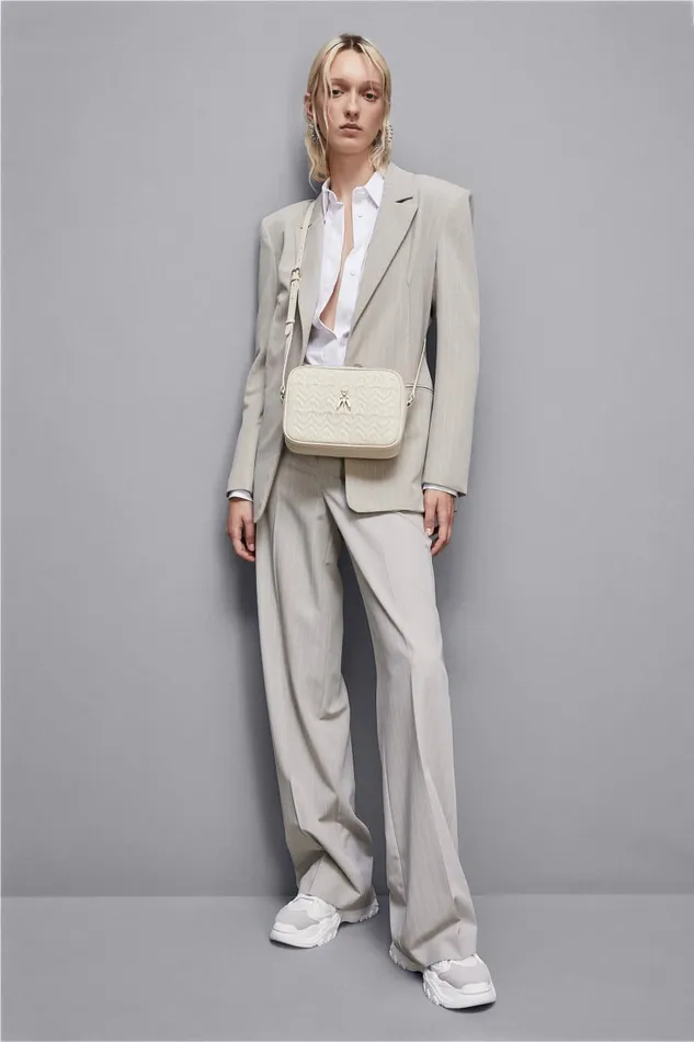 Patrizia Pepe Crossbodys Quilted Leather Crossbody Bag White 8211 Women
