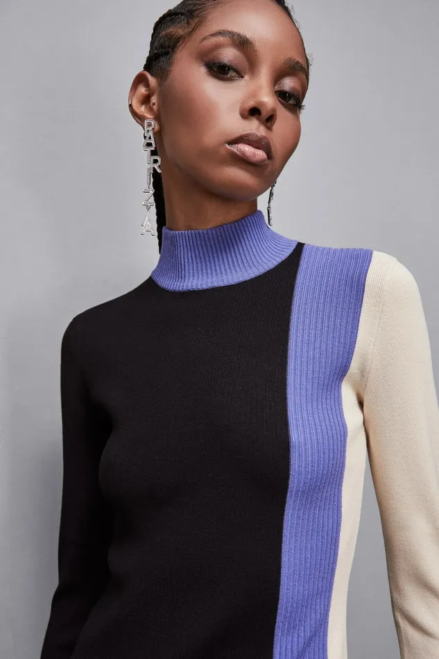 Patrizia Pepe Dresses Midi Dress In Knit With Color Block Black 8211 Women