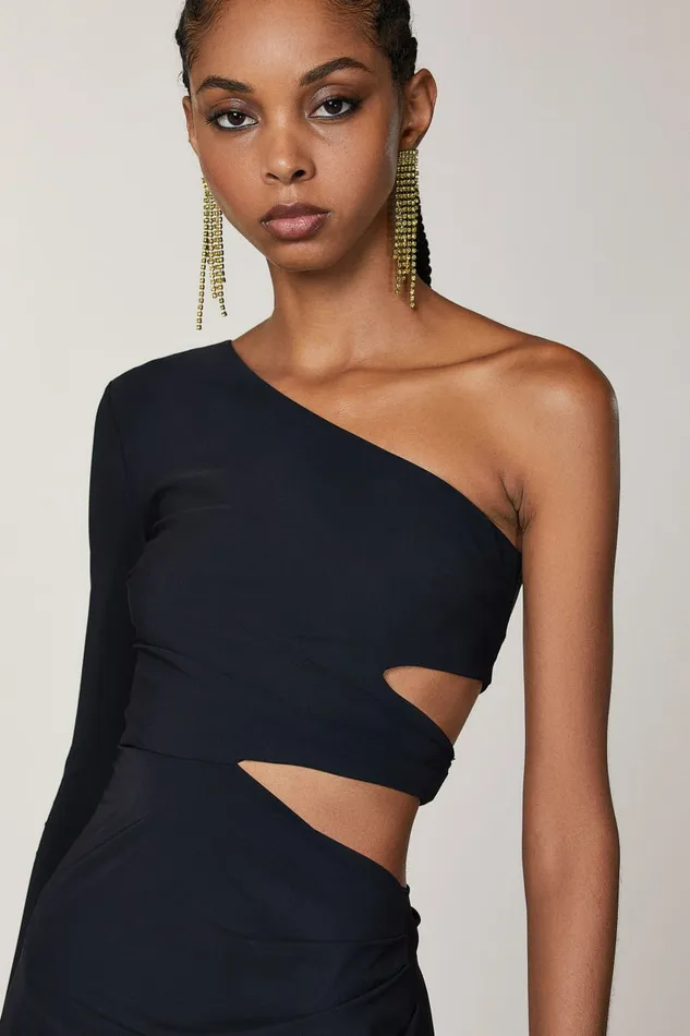 Patrizia Pepe Dresses OneShoulder Midi Dress Black 8211 Women