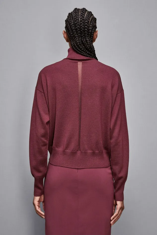 Patrizia Pepe Knitwear Cropped Wool Sweater Red 8211 Women