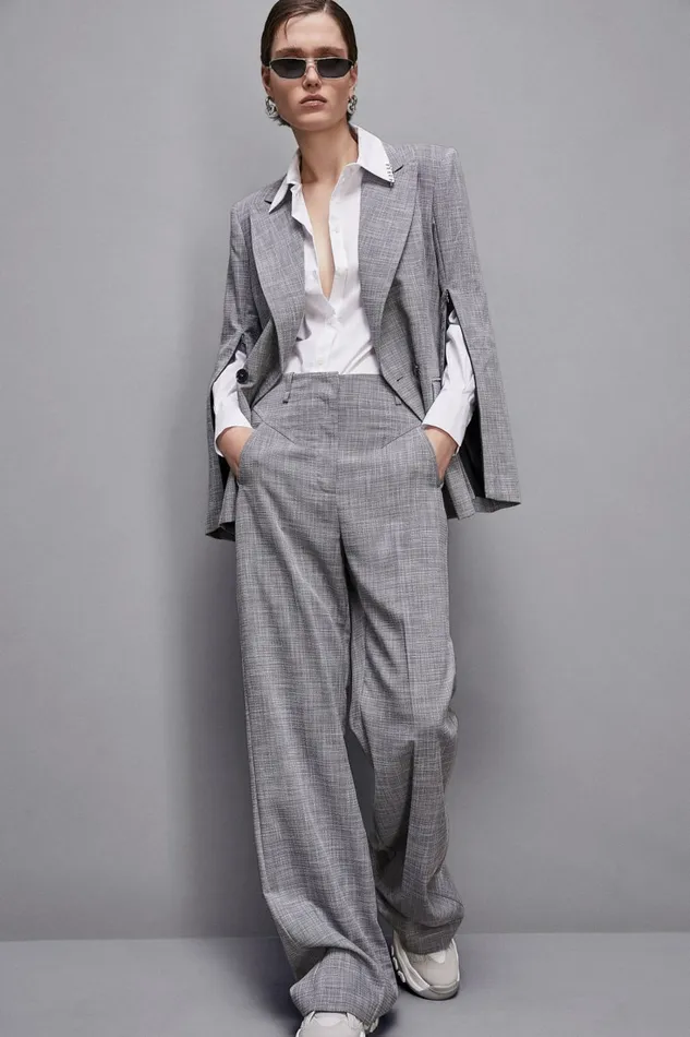 Patrizia Pepe Outerwear Essential DoubleBreasted Jacket Grey 8211 Women