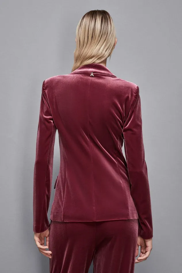 Patrizia Pepe Outerwear Essential Velvet Jacket Red 8211 Women