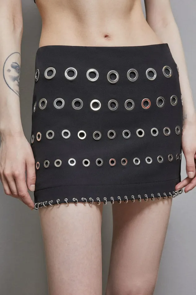 Patrizia Pepe Skirts LowWaisted Crpe Miniskirt Black 8211 Women