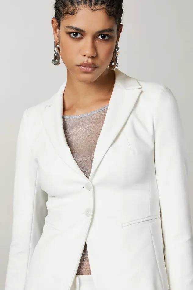 Patrizia Pepe Tailleur 2Button Slim Jacket White 8211 Women