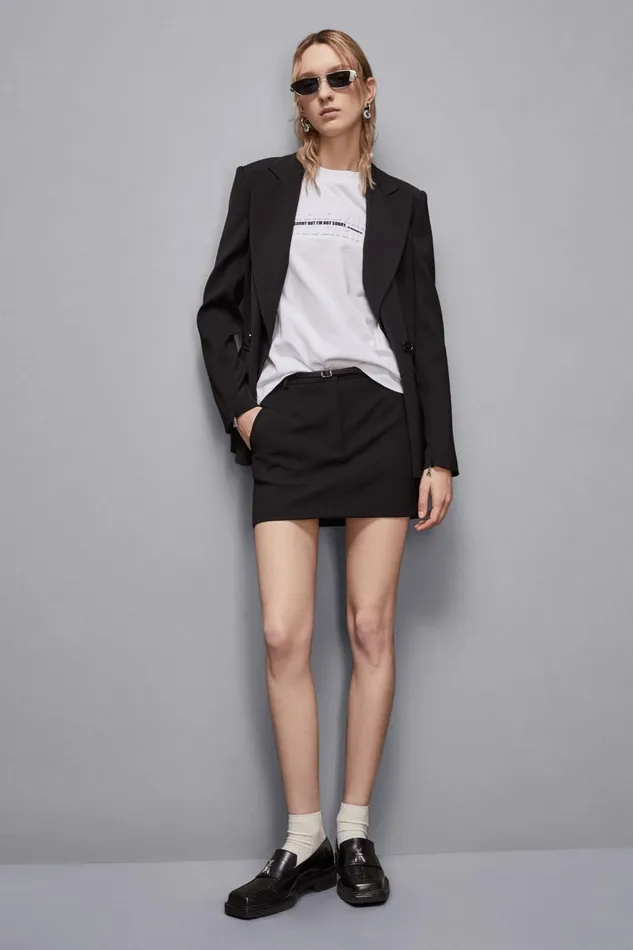 Patrizia Pepe Tailleur Essential Miniskirt With Belt Black 8211 Women