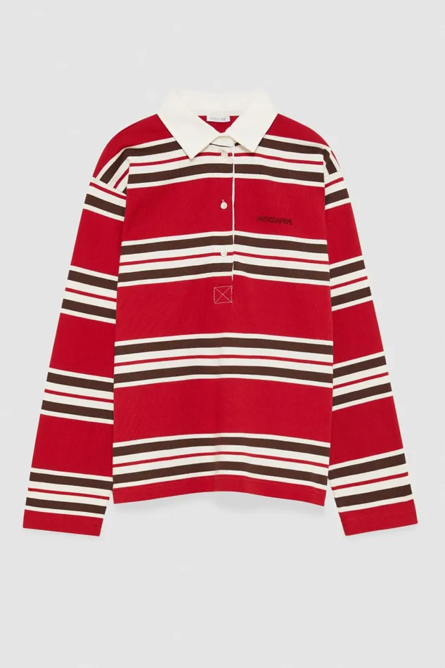 Patrizia Pepe Tops Oversized Long Sleeved Polo Red 8211 Women