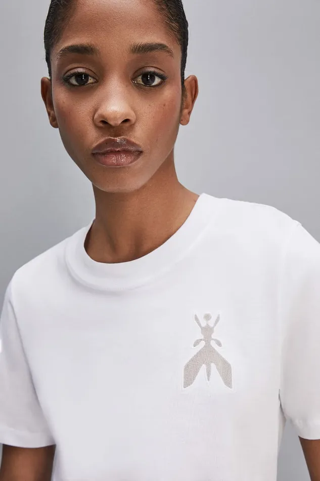 Patrizia Pepe Tops ShortSleeved TShirt In Cotton With Fly Patch White 8211 Women Patrizia Pepe Tops ShortSleeved TShirt In Cotton With Fly Patch White 8211 Women