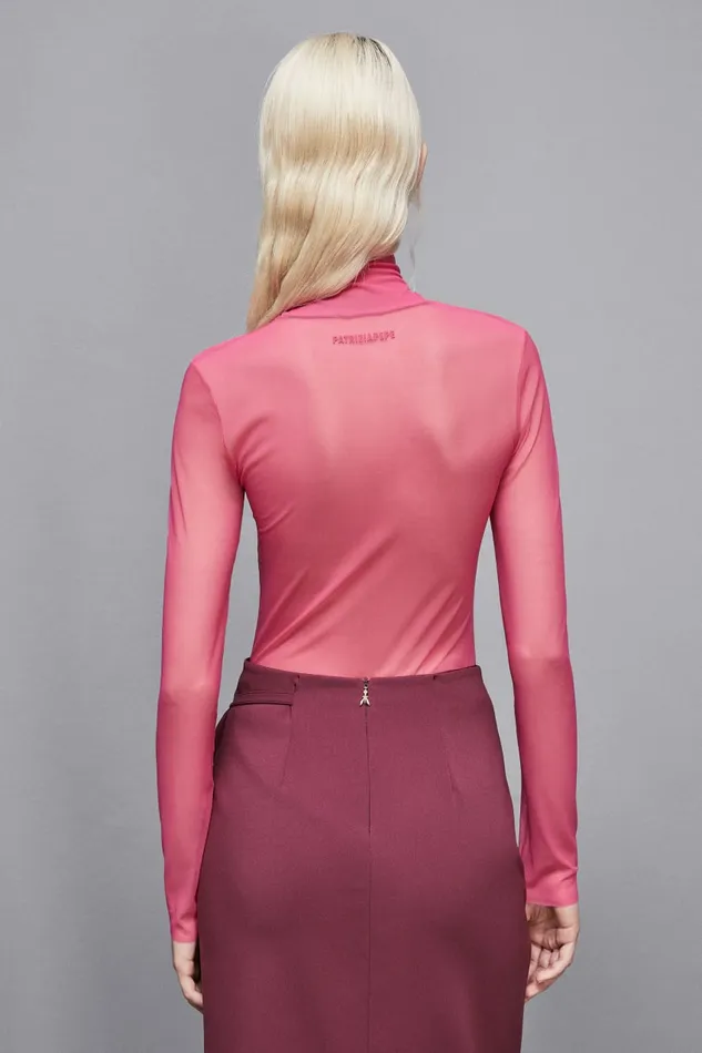 Patrizia Pepe Tops Stretch Tulle Turtleneck Pink 8211 Women