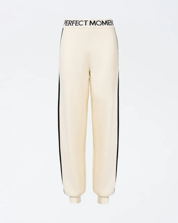 Perfect Moment LA Tour Merino Wool Jogger Pant White Women Knitwear