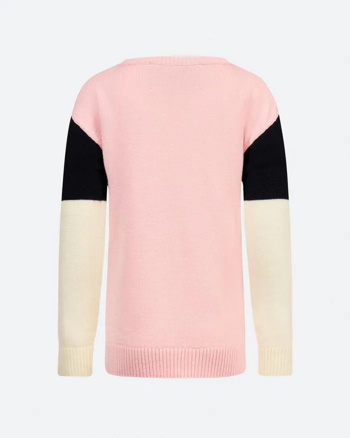 Perfect Moment Merino Wool Crewneck Sweater Pale Pink Kids Knitwear