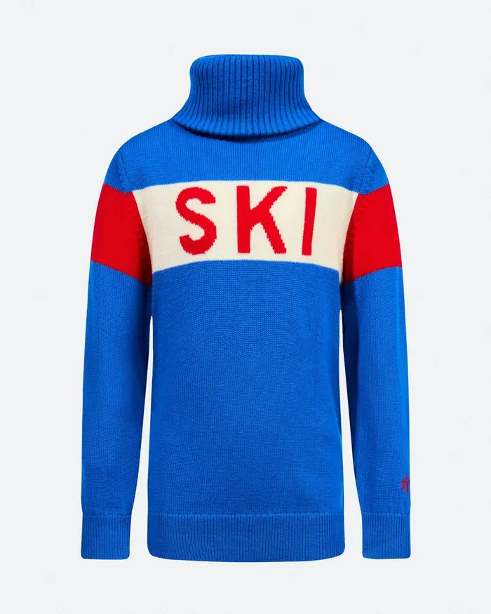 Perfect Moment Ski Merino Wool Turtleneck True Indigo Kids Knitwear
