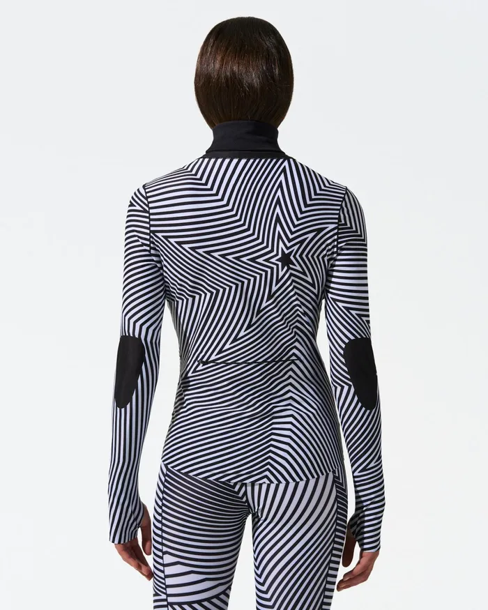 Perfect Moment Warped Star Compression Base Layer Top Warped Star Print Women Base Layers