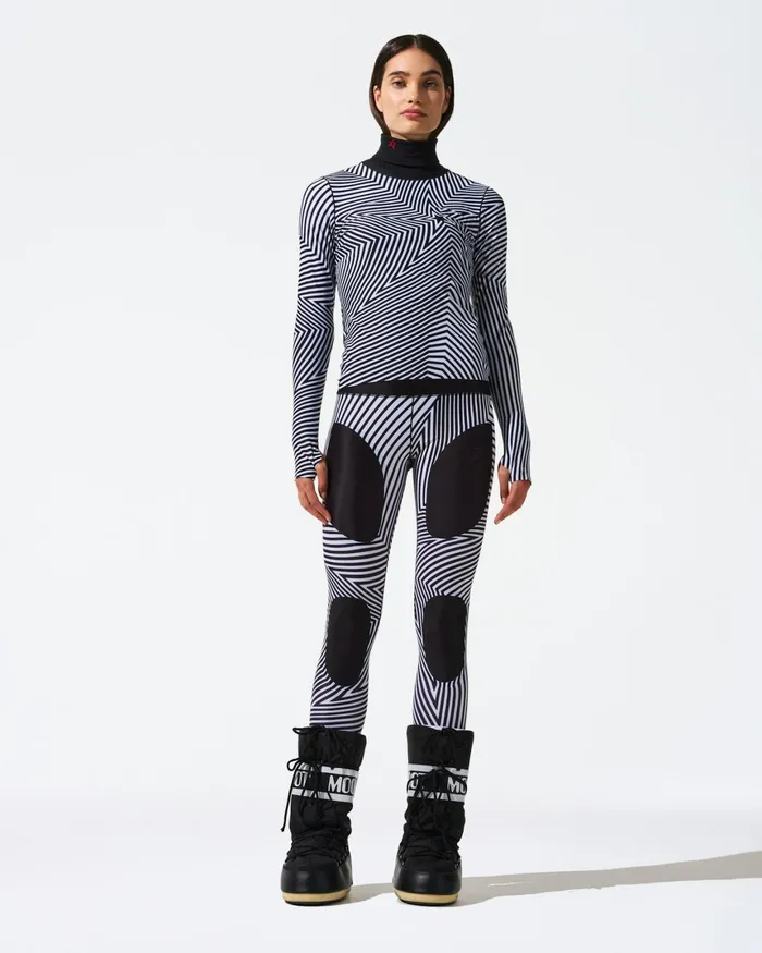 Perfect Moment Warped Star Compression Base Layer Top Warped Star Print Women Base Layers