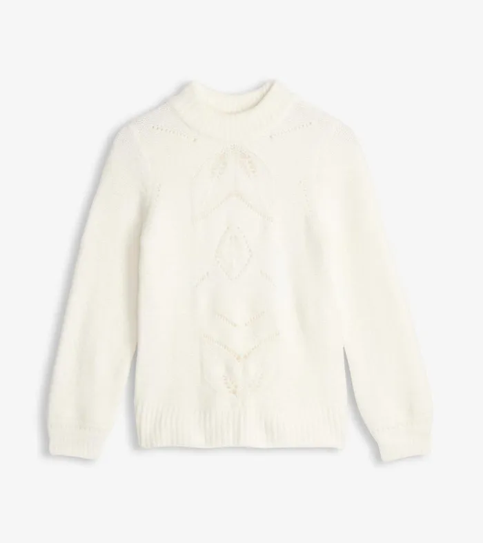 Petal Cable Sweater 8211 Winter White Hatley