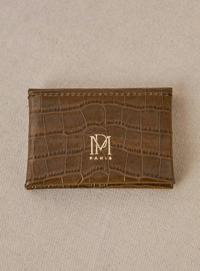 Petite Mendigote Little Leather Shop Fw24 Porte Carte Emile Double Khaki Crocodile 8211 Women Petite Mendigote Little Leather Shop Fw24 Porte Carte Emile Double Khaki Crocodile 8211 Women