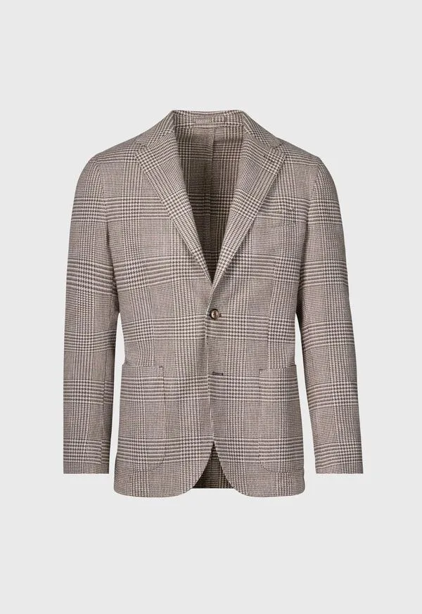 Plaid Garment Washed Cotton Jacket Brown Blazers and Jackets Paulstuart Mens