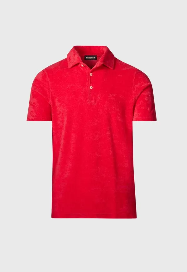 Polos and TShirts Mens Paulstuart Terry Cloth Short Sleeve Polo Purple