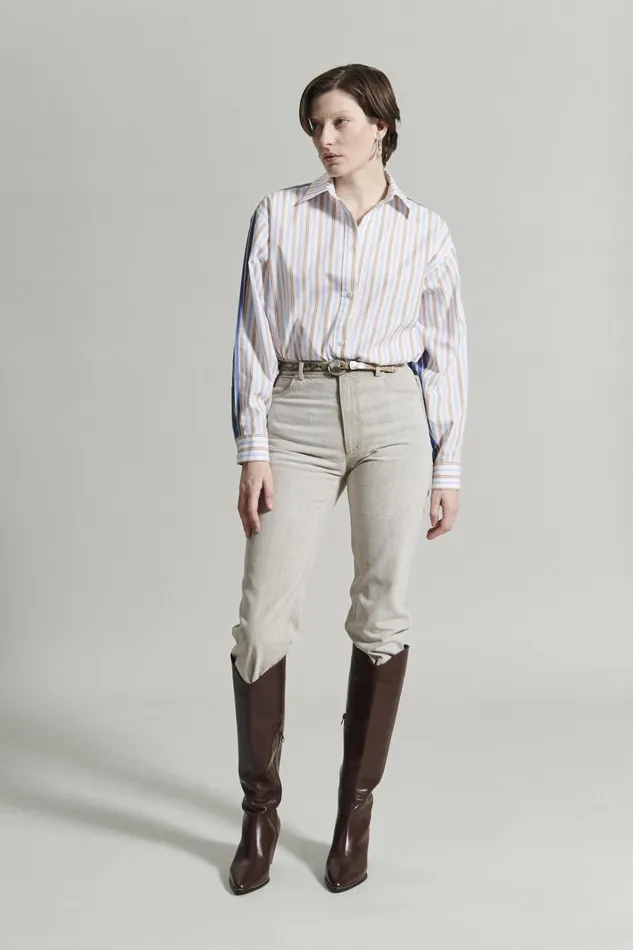 Rachel Comey Shirts Women Risa Top Whiteblue Multi