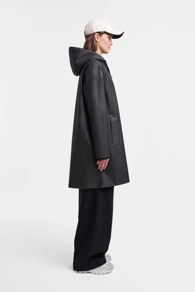 Raincoats Women Stutterheim Mosebacke Lightweight Zip Raincoat Black