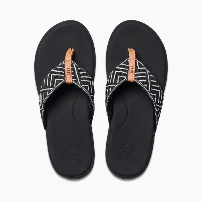 Reef Flip Flops Cushion Cloud Textile Black Geo 8211 Women Reef Flip Flops Cushion Cloud Textile Black Geo 8211 Women