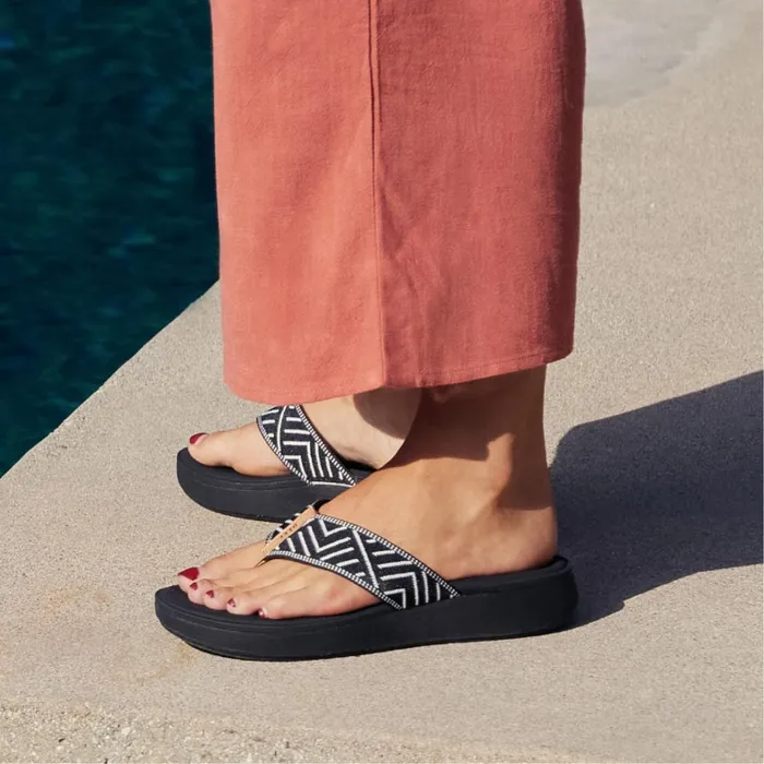 Reef Flip Flops Cushion Cloud Textile Black Geo 8211 Women Reef Flip Flops Cushion Cloud Textile Black Geo 8211 Women