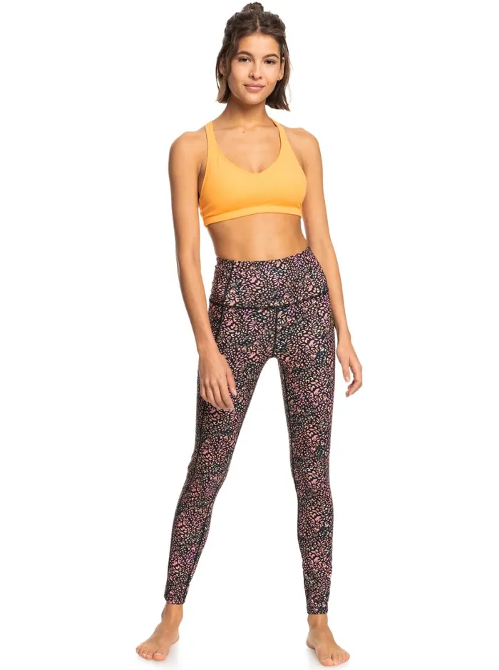 Roxy Bottoms Heart Into It Technical Leggings Antracite Animal Dust 8211 Women