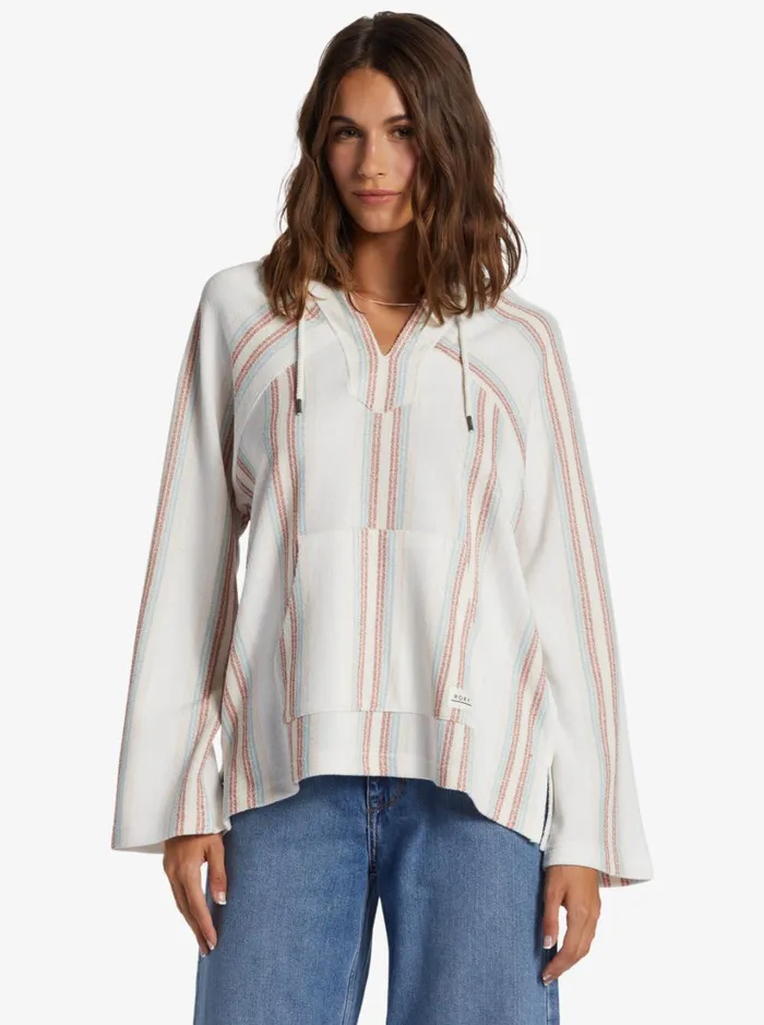Roxy Jackets Wild And Free Poncho Style Hoodie Tapioca Tulum Stripe 8211 Women Roxy Jackets Wild And Free Poncho Style Hoodie Tapioca Tulum Stripe 8211 Women