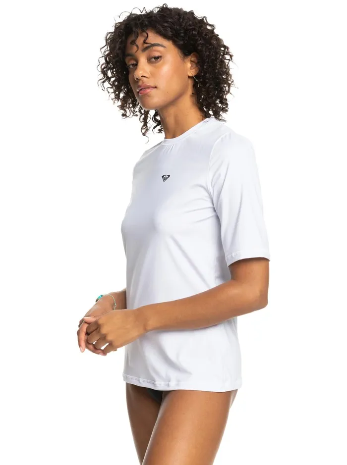 Roxy Rashguards New Enjoy Waves Short Sleeve UPF 50 Surf TShirt Bright White 8211 Women
