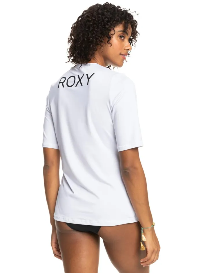Roxy Rashguards New Enjoy Waves Short Sleeve UPF 50 Surf TShirt Bright White 8211 Women