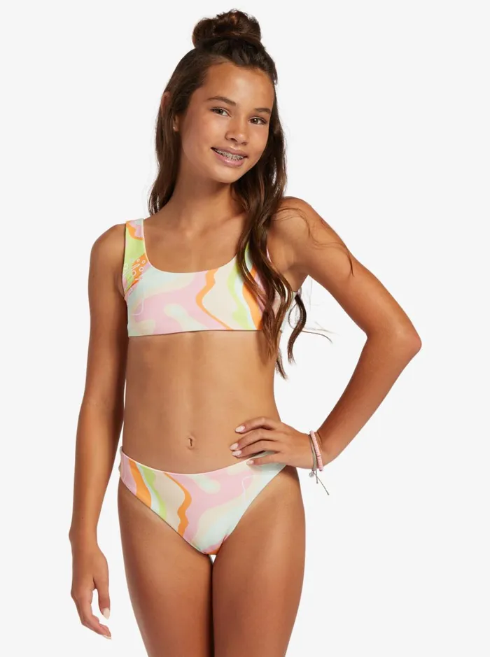 Roxy Swim Girl039s 416 Hibiscus Reversible Two Piece Bikini Set For Girls Ambroisia Hibiscus Hype 8211 Women