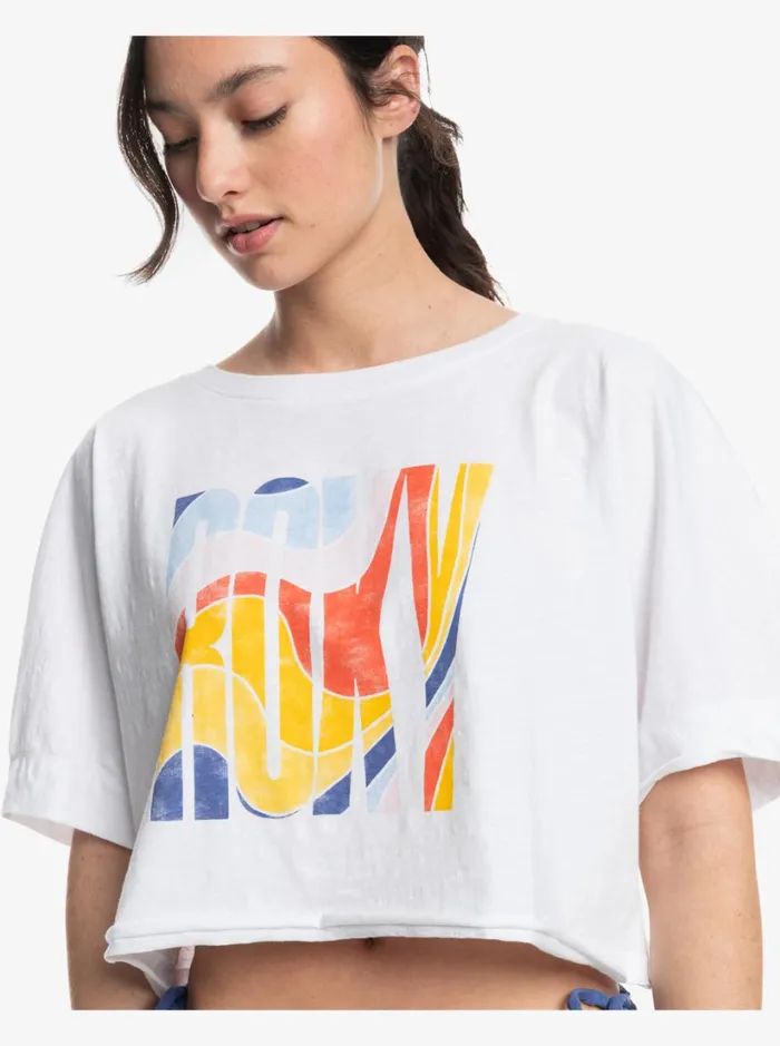 Roxy Tees and Tanks I Will Miss You Oversized TShirt Bright White 8211 Women