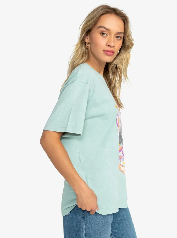 Roxy Tops Girl Need Love A Oversized TShirt Blue Surf 8211 Women
