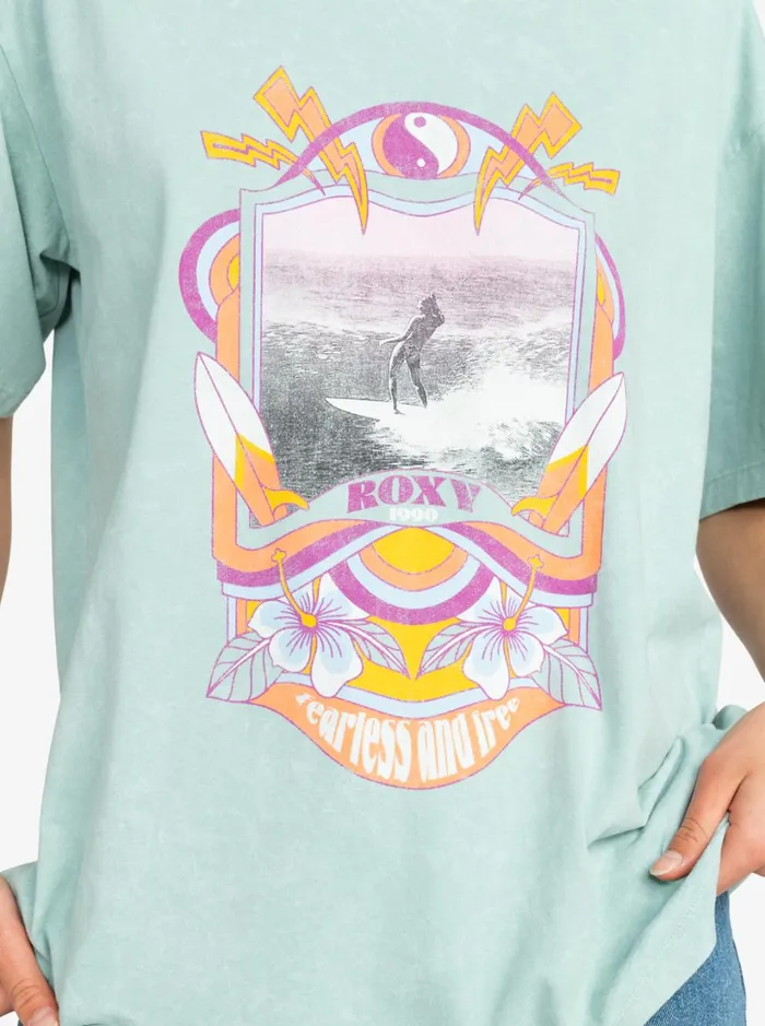 Roxy Tops Girl Need Love A Oversized TShirt Blue Surf 8211 Women