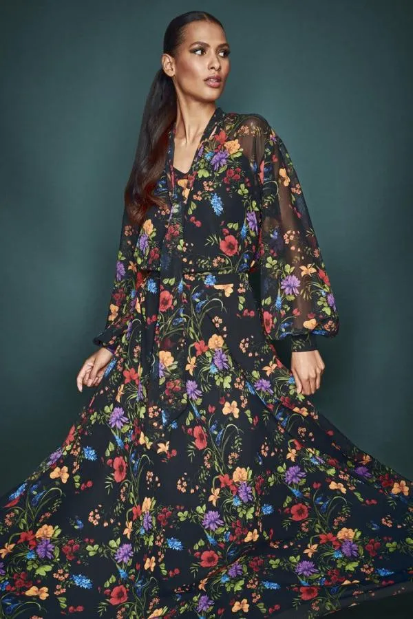 Sachin and Babi Nora Top 8211 Noir Wildflower Noir Wildflower Women Matching Sets