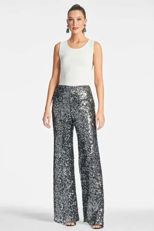 Sachin and Babi Sequin Alli Pant 8211 Gunmetal Gunmetal Women Pants and Jumpsuits