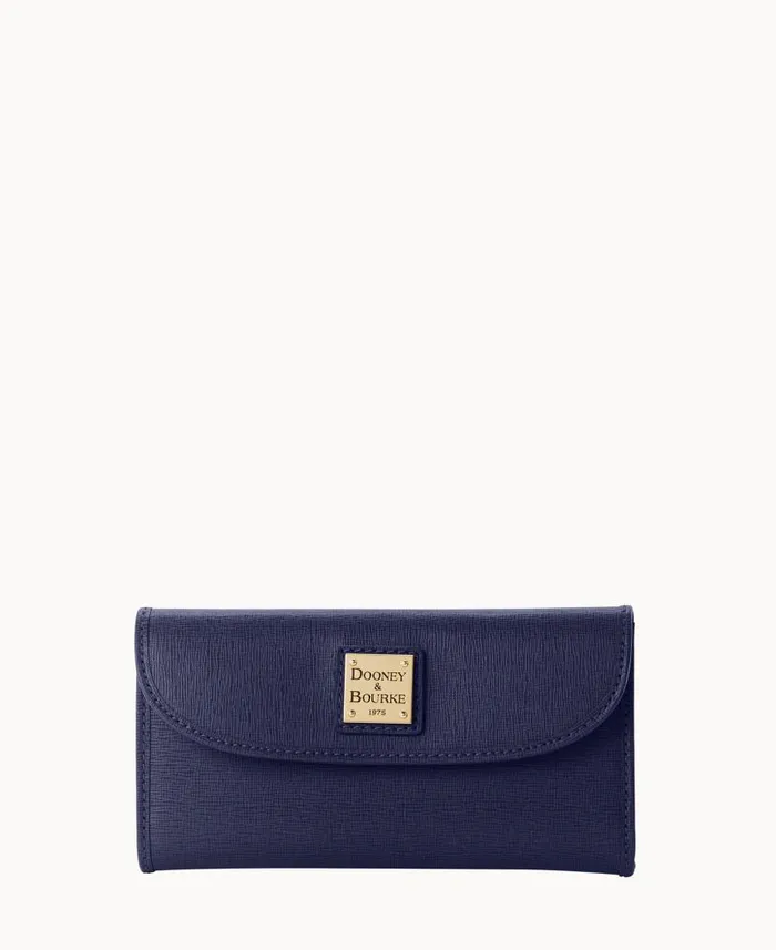 Saffiano Continental Clutch Marine ManWoman Dooney and Bourke Wallets