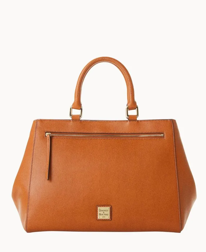 Saffiano Zip Satchel Natural Woman Dooney and Bourke Satchels