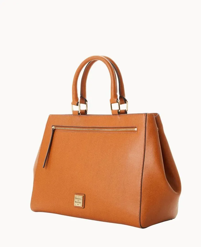 Saffiano Zip Satchel Natural Woman Dooney and Bourke Satchels