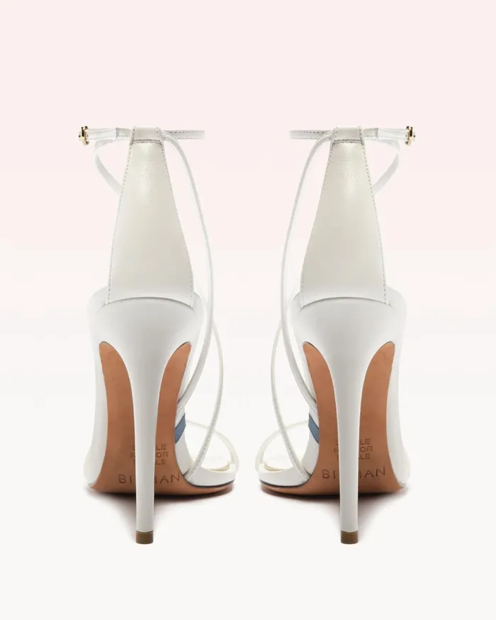 Sandals Women Alexandre Birman Kendal Bridal 100 White and Golden White andamp Golden