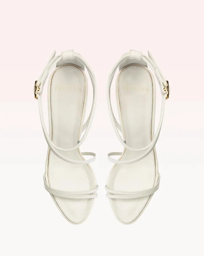 Sandals Women Alexandre Birman Kendal Bridal 100 White and Golden White andamp Golden