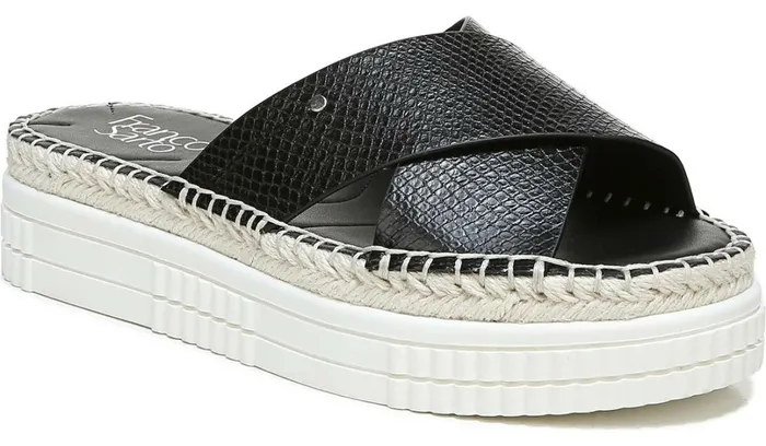 Sandals Women Franco Sarto Franco Barb Platform Slide Sandal Black Faux Leather Sandals Women Franco Sarto Franco Barb Platform Slide Sandal Black Faux Leather