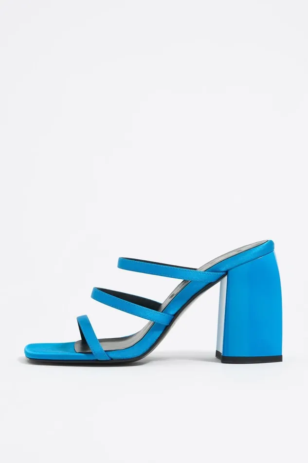 Satin Blue Heel Sandal Blue Women Bimba Y Lola Sandals