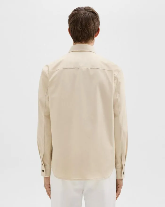 Shirts Men Theory Garvin Shirt Jacket In Organic Cotton New Sand Shirts Men Theory Garvin Shirt Jacket In Organic Cotton New Sand