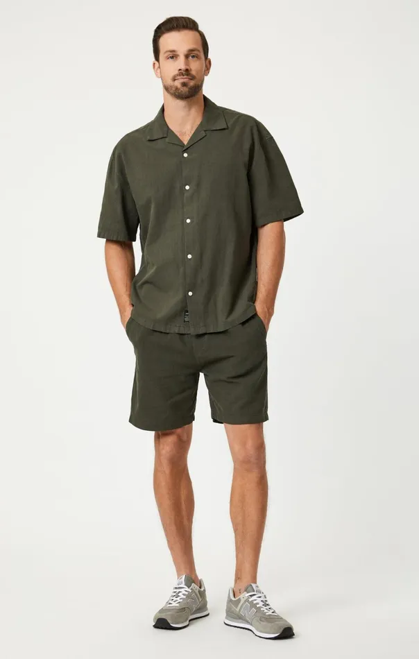 Short Sleeve ButtonUp Shirt In Asphalt Men Mavi Jeans TShirts Short Sleeve ButtonUp Shirt In Asphalt Men Mavi Jeans TShirts