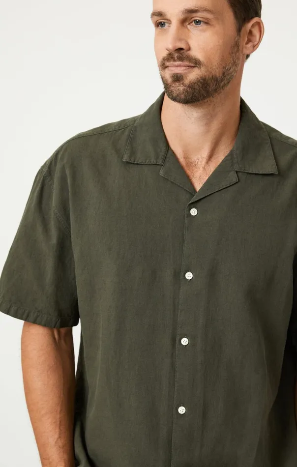 Short Sleeve ButtonUp Shirt In Asphalt Men Mavi Jeans TShirts Short Sleeve ButtonUp Shirt In Asphalt Men Mavi Jeans TShirts