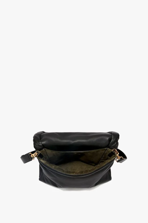 Shoulder Bags Women Victoria Beckham Puffy Jumbo Chain Pouch In Black Leather