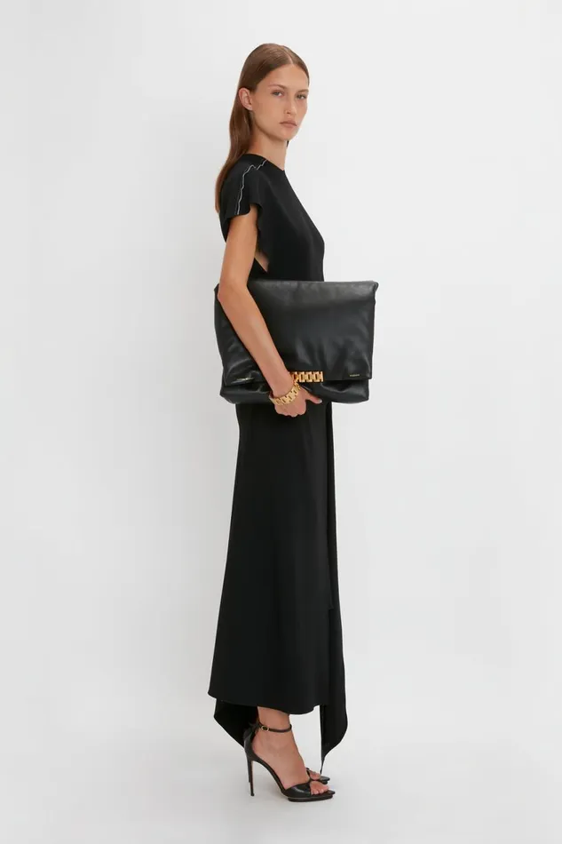 Shoulder Bags Women Victoria Beckham Puffy Jumbo Chain Pouch In Black Leather