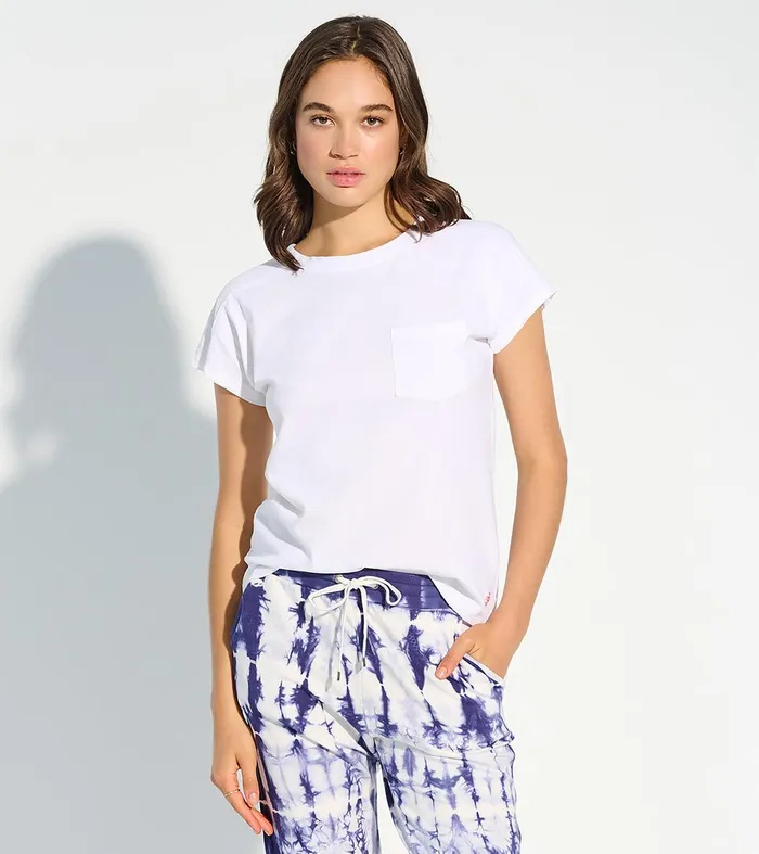 Slouchy Pocket Tee 8211 White Hatley