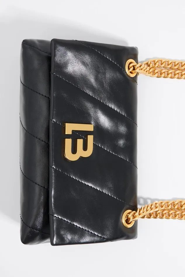 Small Black Leather Bag Flap Black Women Bimba Y Lola Crossbody Bags
