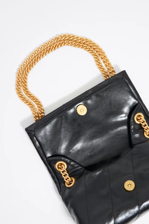 Small Black Leather Bag Flap Black Women Bimba Y Lola Crossbody Bags